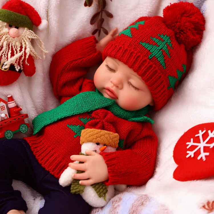 Babeside Christmas Nancy 12"/16" Realistic Silicone Sleeping Baby Little Infant Warming the Winter