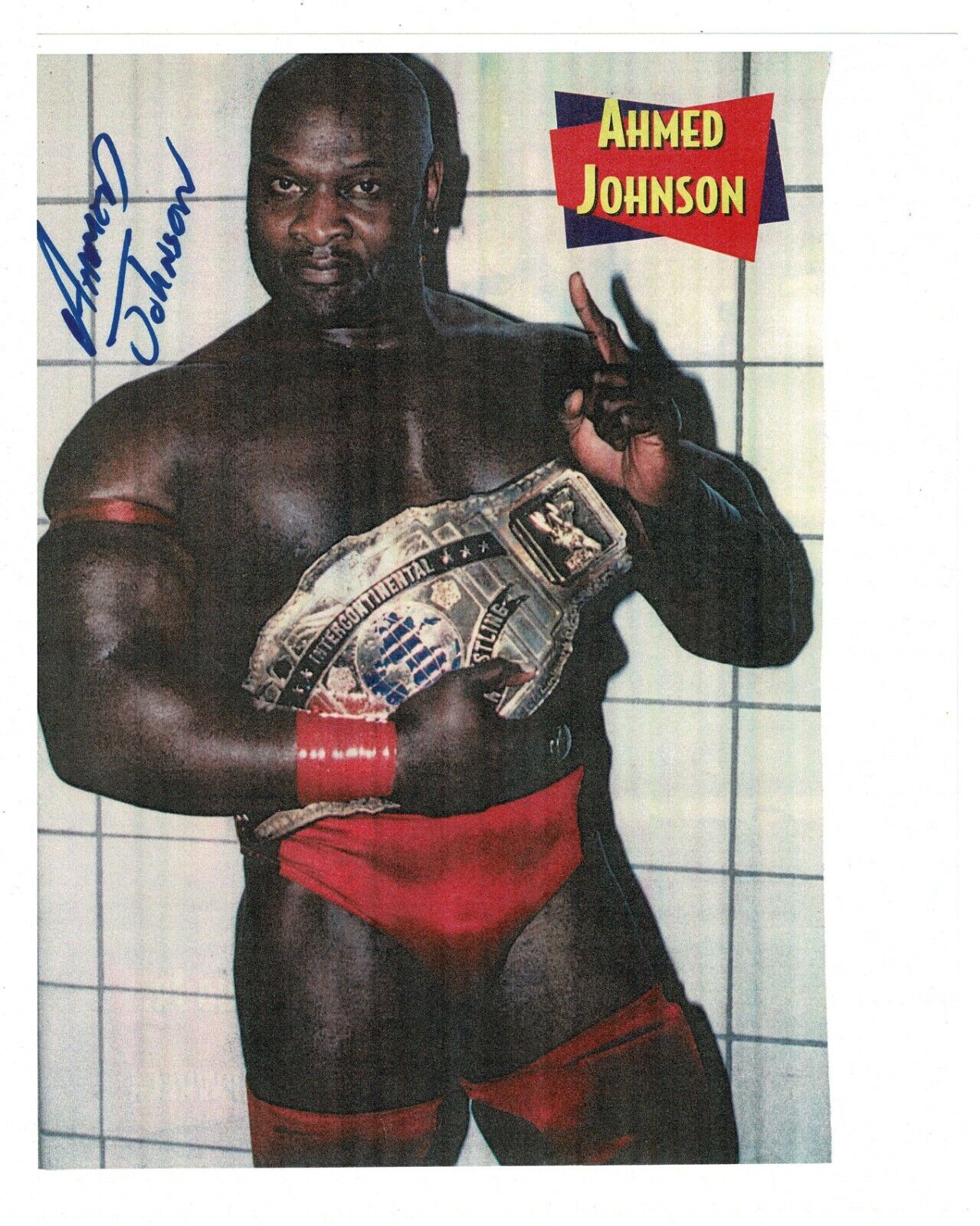 Ahmed Johnson signed autographed magazine Photo Poster painting! AMCo! 13432