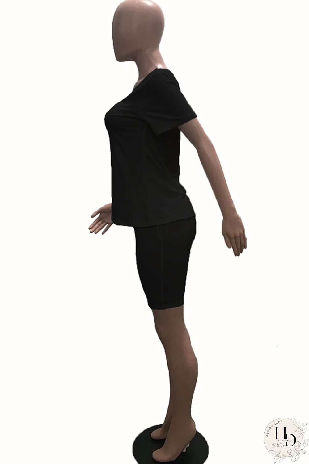 Yellow knit Casual Patchwork Two Piece Suits Solid pencil Short Sleeve