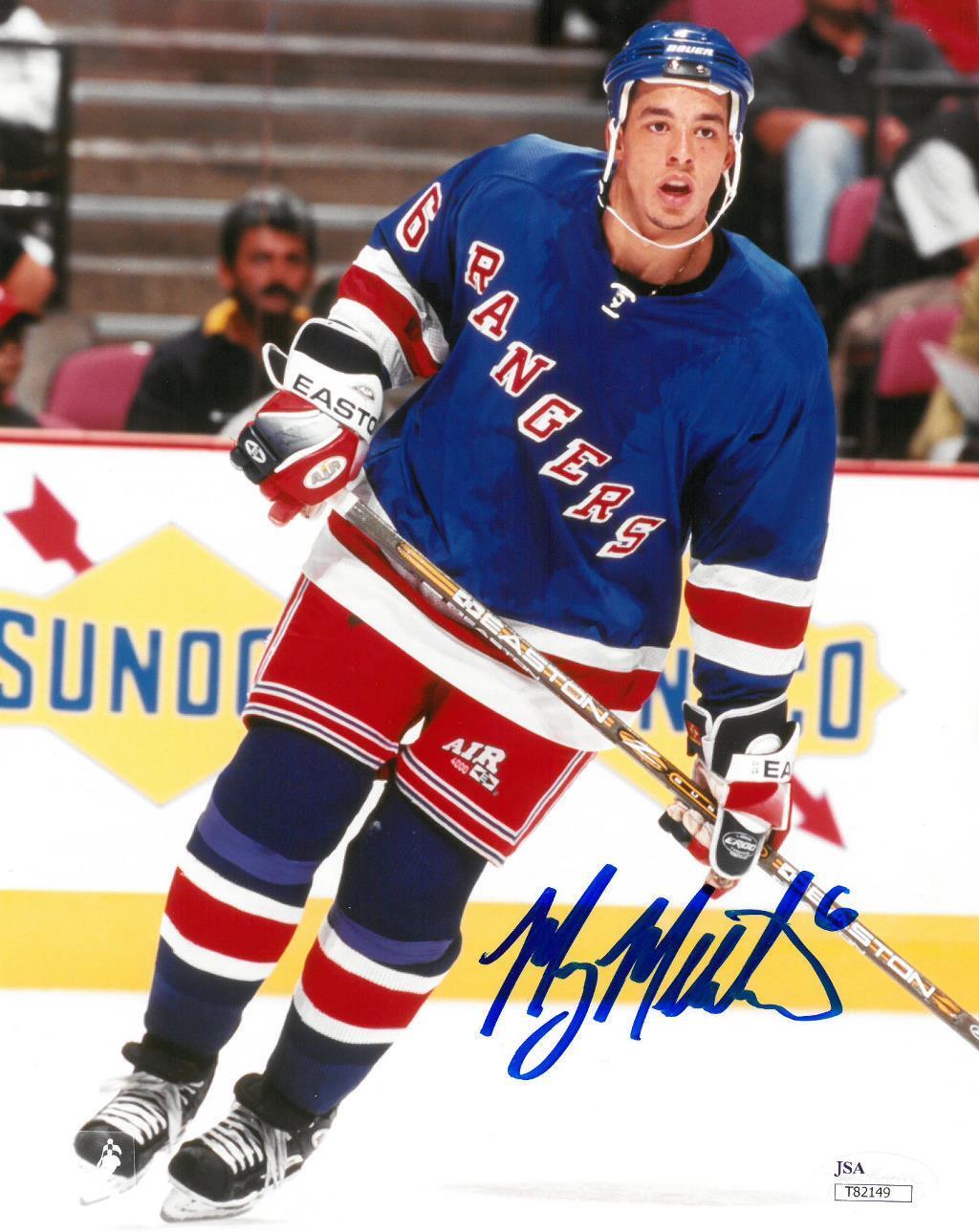 Manny Malhotra Signed Rangers Authentic Autographed 8x10 Photo Poster painting JSA #T82149