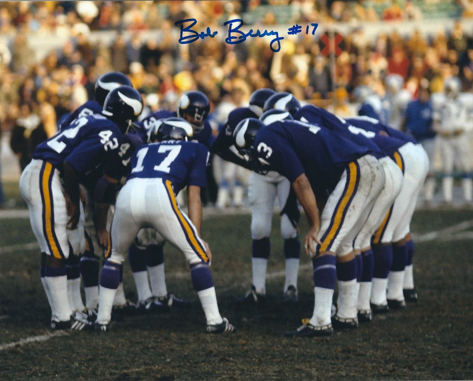 Signed 8x10 BOB BERRY Minnesota Vikings Autographed Photo Poster painting - w/COA