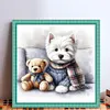 Dog And Bear-11CT/14CT Stamped Cross Stitch 40*40cm/15.75*15.75in tapestrymarket