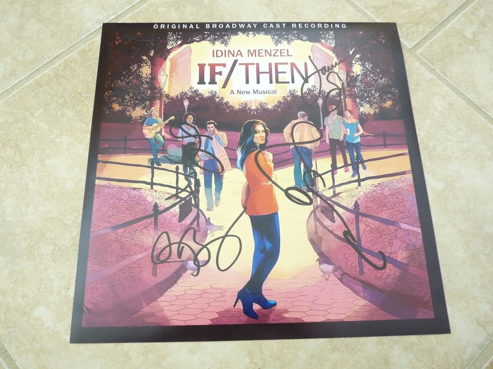 Idina Minzel Rapp, Snyder & LaChanze If Then Signed 12x12 Photo Poster painting PSA Guaranteed