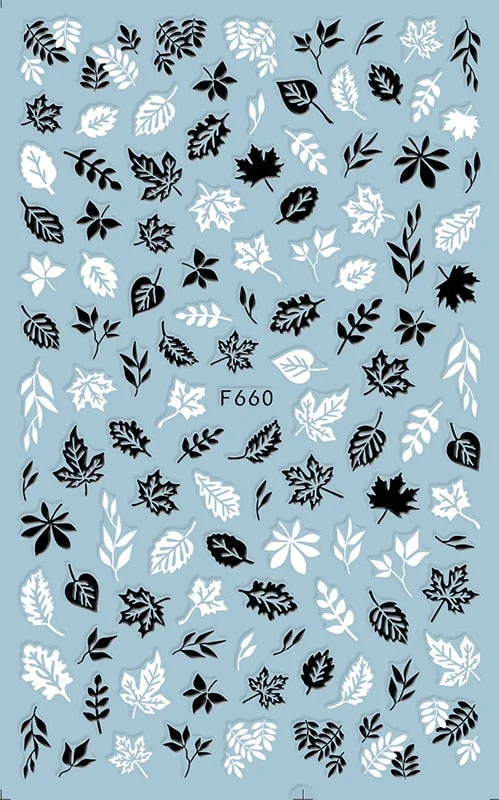 1pcs Fall Maple Leaves Nail Stickers 3D Yellow Gold Fall DIY Sliders Nail Art Decoration Autumn  Adhesive Manicure Nail Decals-Nail Inspo