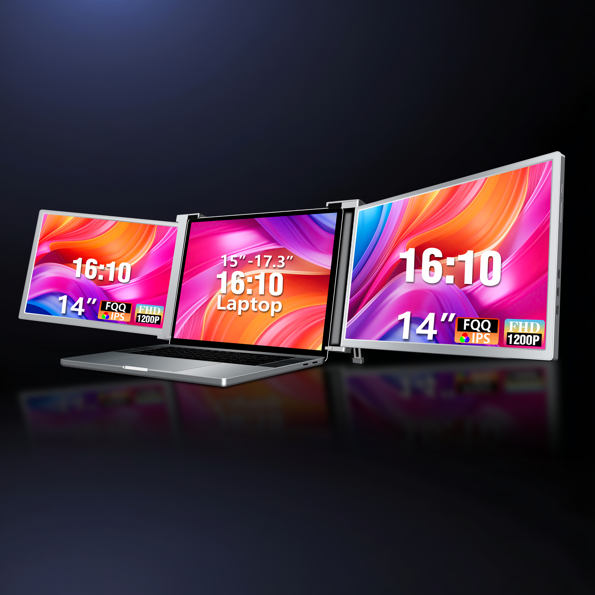 【新品】FOPO 15インチトリプルポータブルモニター／FHD 1080P 新品】FOPO 15インチトリプルポータブルモニター／FHD 1080P Amazon