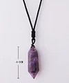 Natural Amethyst Hexagonal Prism Pendant | Pendulum Necklace: Encounter Mystery and Romance