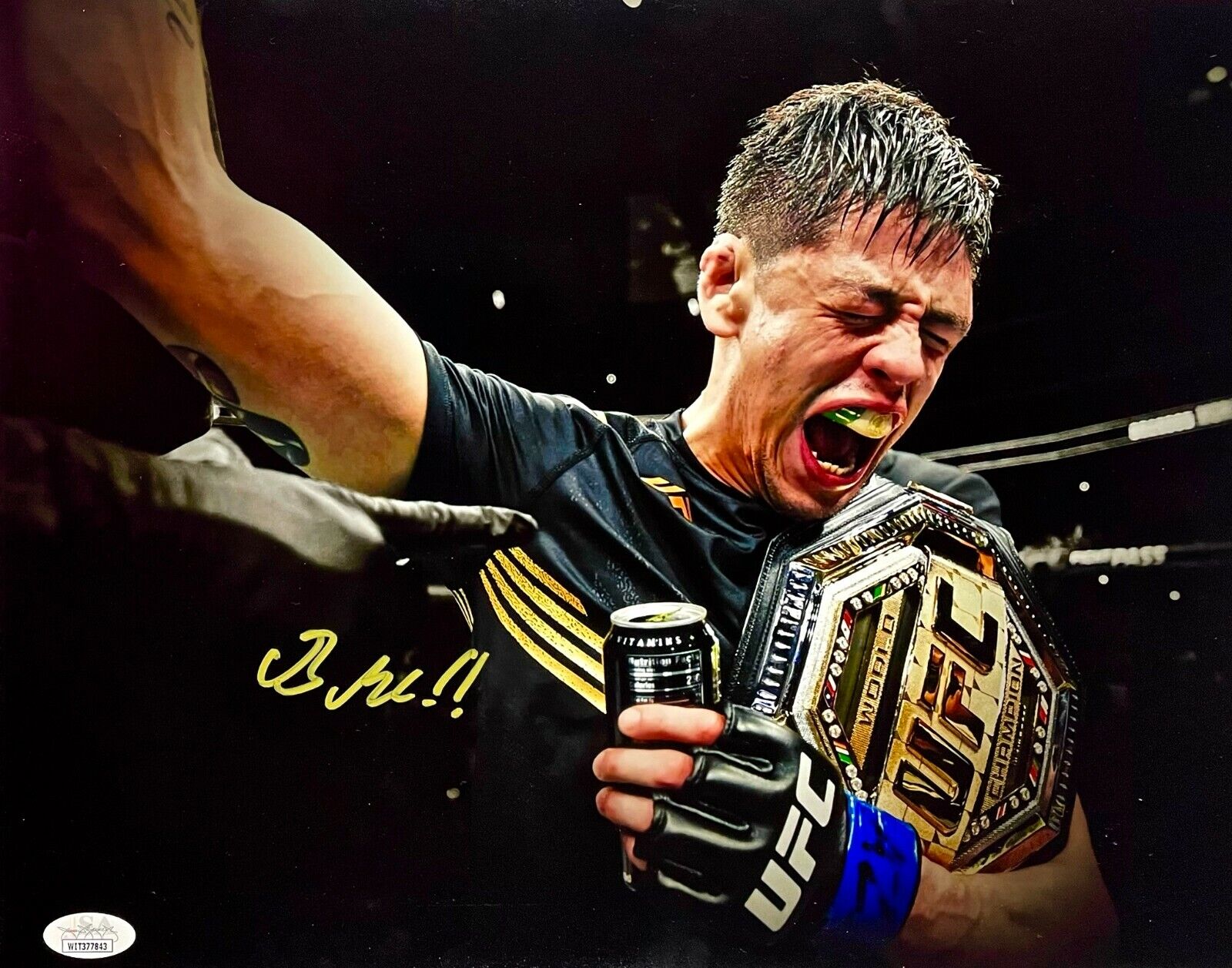 BRANDON MORENO SIGNED Autograph 11x14 Photo Poster painting UFC 1st MEXICAN BORN CHAMP JSA