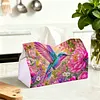 (24cm)Diamond Art Tissue Box DIY PU Napkin Cover for Home Decoration(Bird)