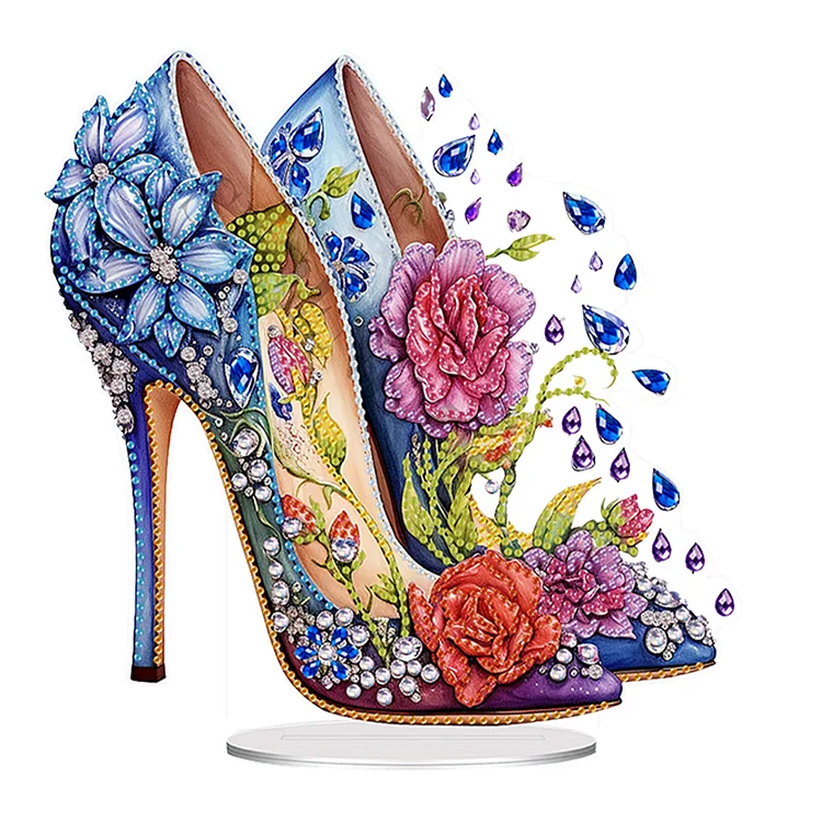 Special Shaped Acrylic High-heeled Shoes Diamond Painting Tabletop Ornaments Kit gbfke