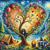 5D DIY Full Round Drill Diamond Painting Tree Kit Home Decor Art Craft 40x40cm