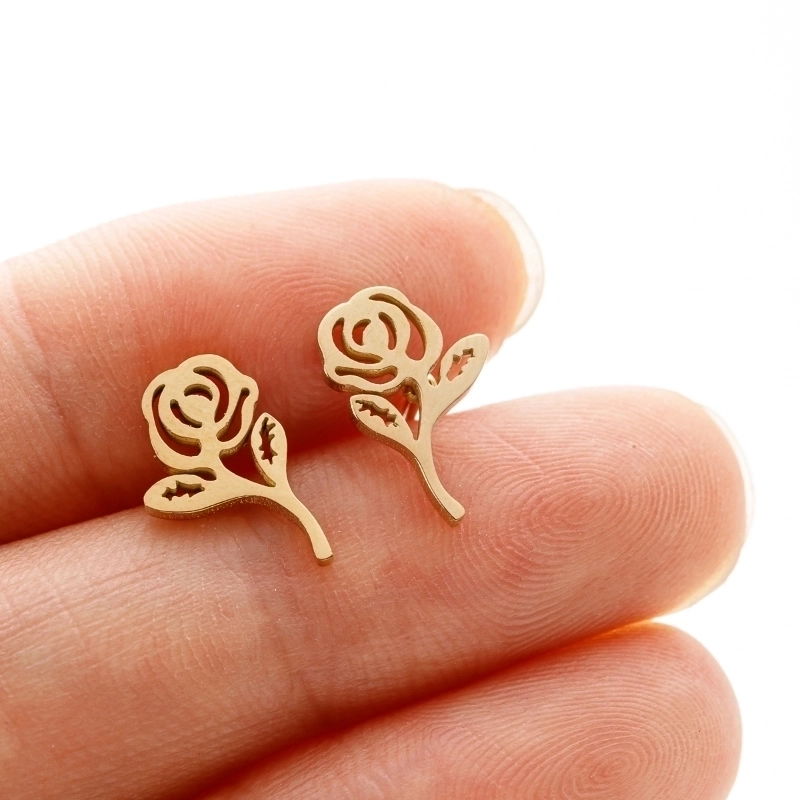1 Pair Cartoon Style Sweet Artistic Cactus Paw Print Cat 304 Stainless Steel 18K Gold Plated Ear Studs