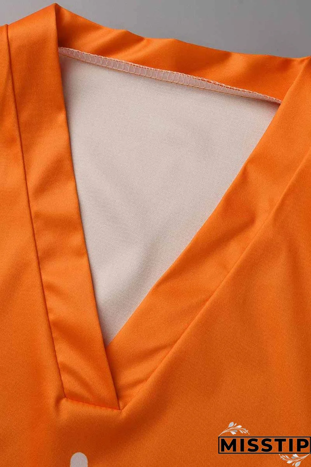 Orange Fashion Casual Print Patchwork V Neck Sleeveless Dress