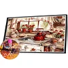 Cuisine chaude-perceuse ronde peinture diamant-40 * 30cm