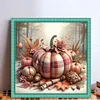 Red And White Checkered Pumpkin-11CT Stamped Cross Stitch 40*40cm/15.75*15.75in tapestrymarket
