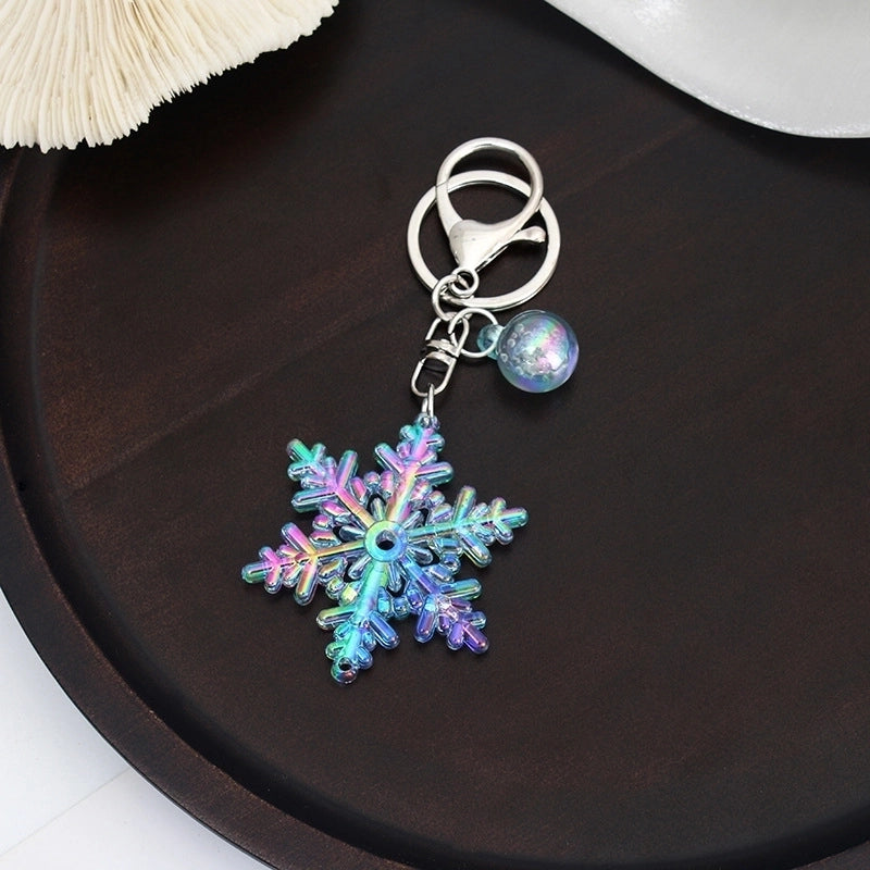 Cute Snowflake Arylic Christmas Women’s Bag Pendant Keychain