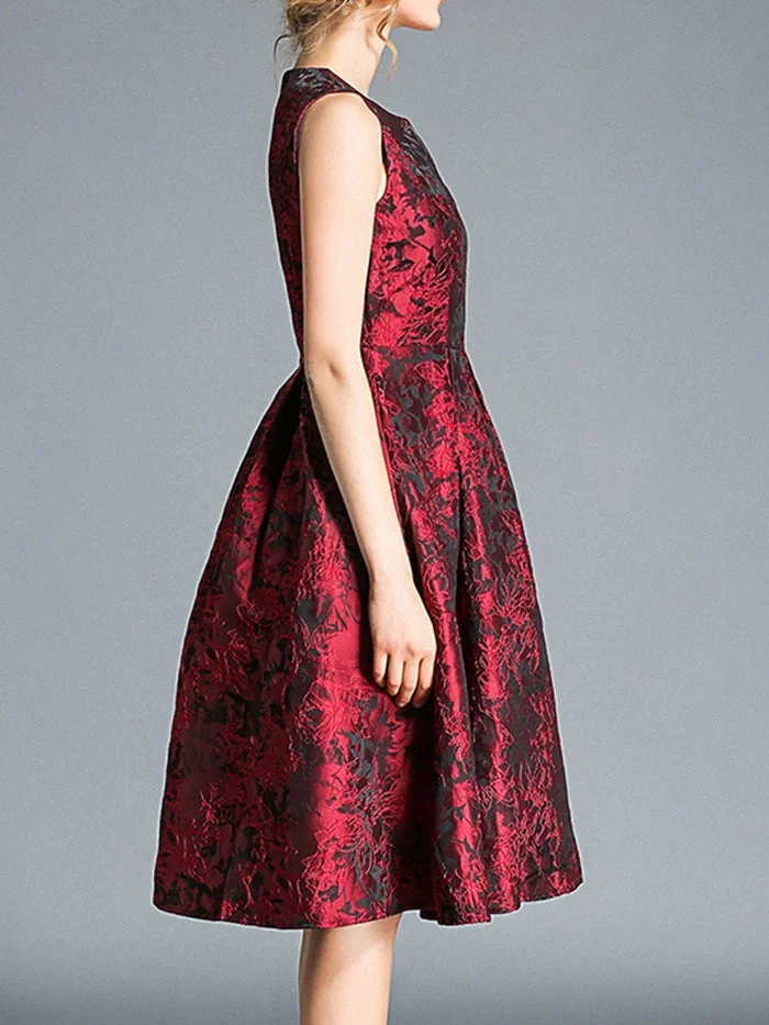 Fashion Sleeveless Vest Jacquard Dress