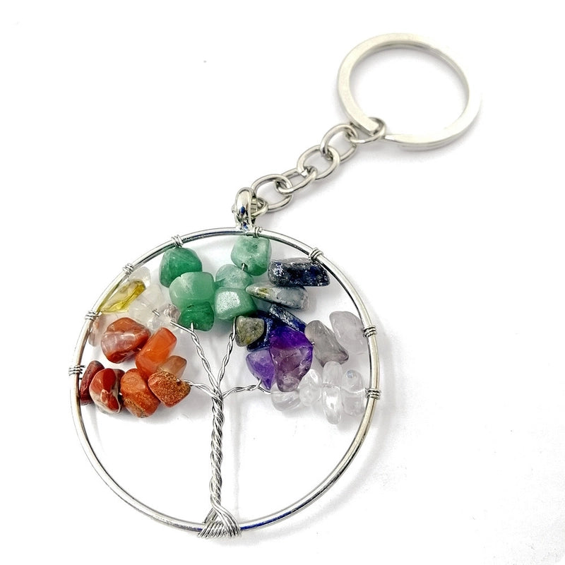 Elegant Minimalist Life Tree Crystal Copper Plating Keychain