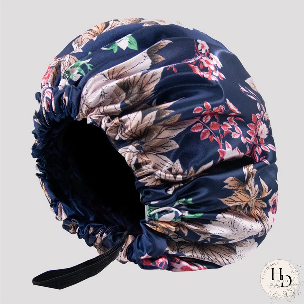 Black Gold Casual Living Print Adjustable Elastic Button Confinement Cap