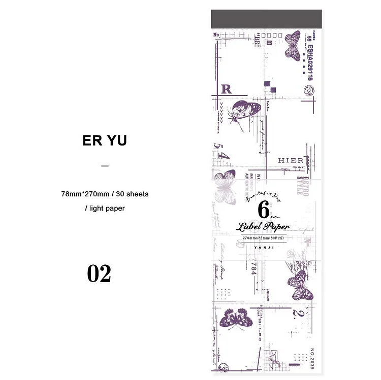 JOURNALSAY 30 Sheets Simple Art Long Strip Memo Pad Vintage Tearable Journal Background