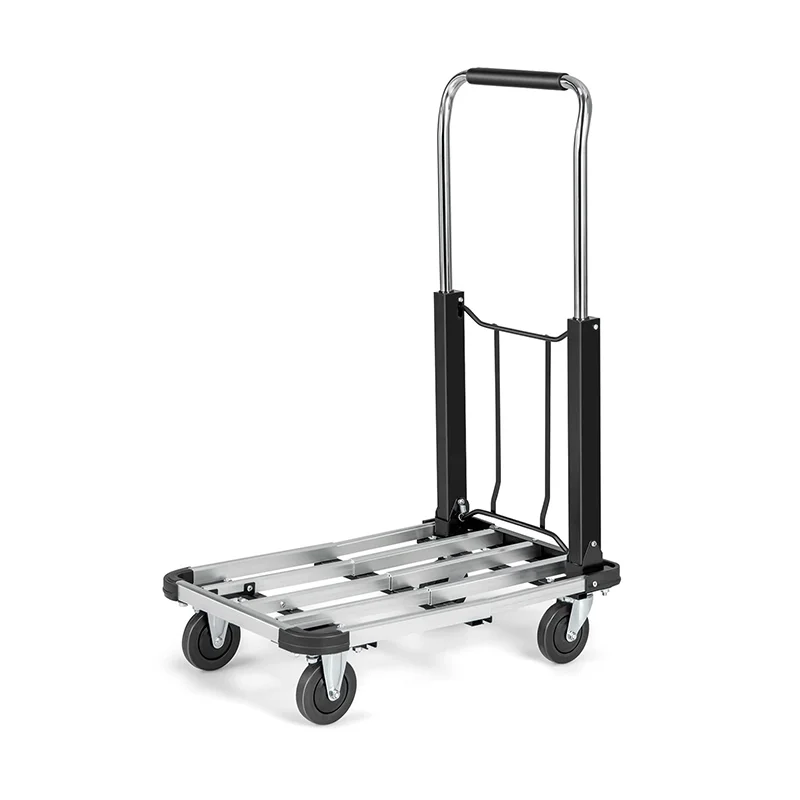 Portable Folding Platform Cart Adjustable Length for Luggage Travel Shopping