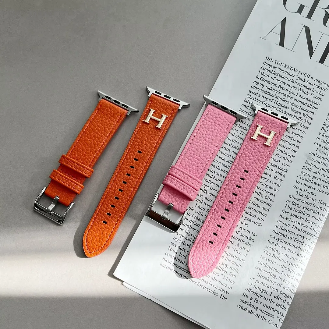 Herm&egrave;s Genuine Leather Apple Watch H-label Replacement Strap iWatch Band