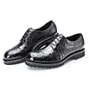 Handmade Alligator Shoes Modern Classic Brogue Lace Up Leather Lined Perforated Dress Oxfords Shoes