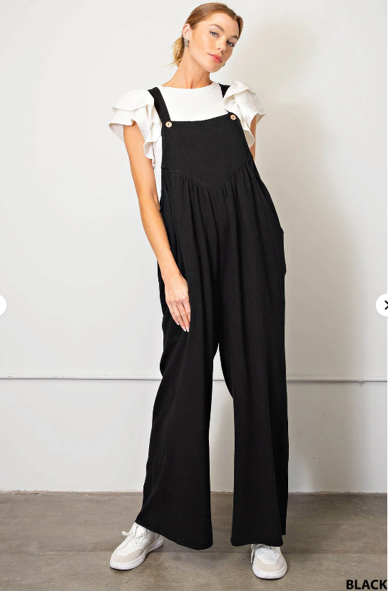 Plus Size Wide Leg Overalls Jumpsuit (Buy 2 Free Shipping)