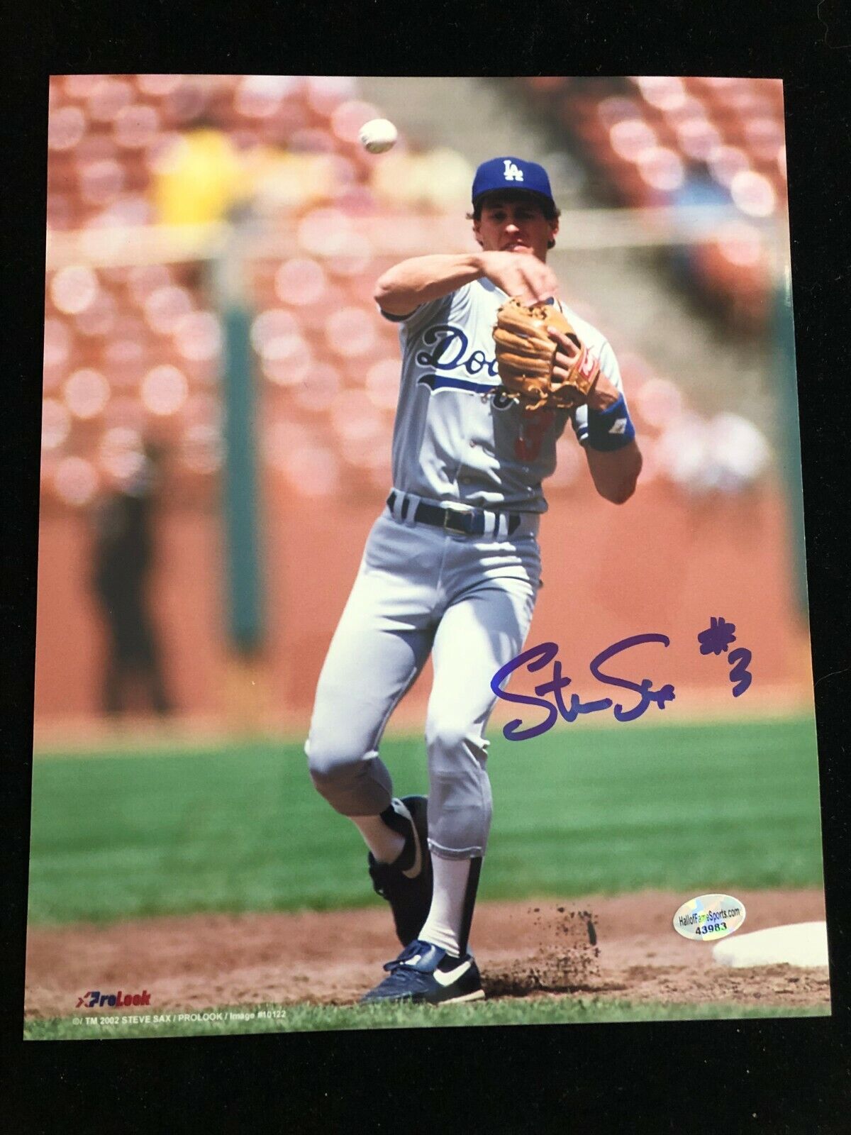 Steve Sax Signed Autographed Photo Poster painting - COA - Los Angeles Dodgers