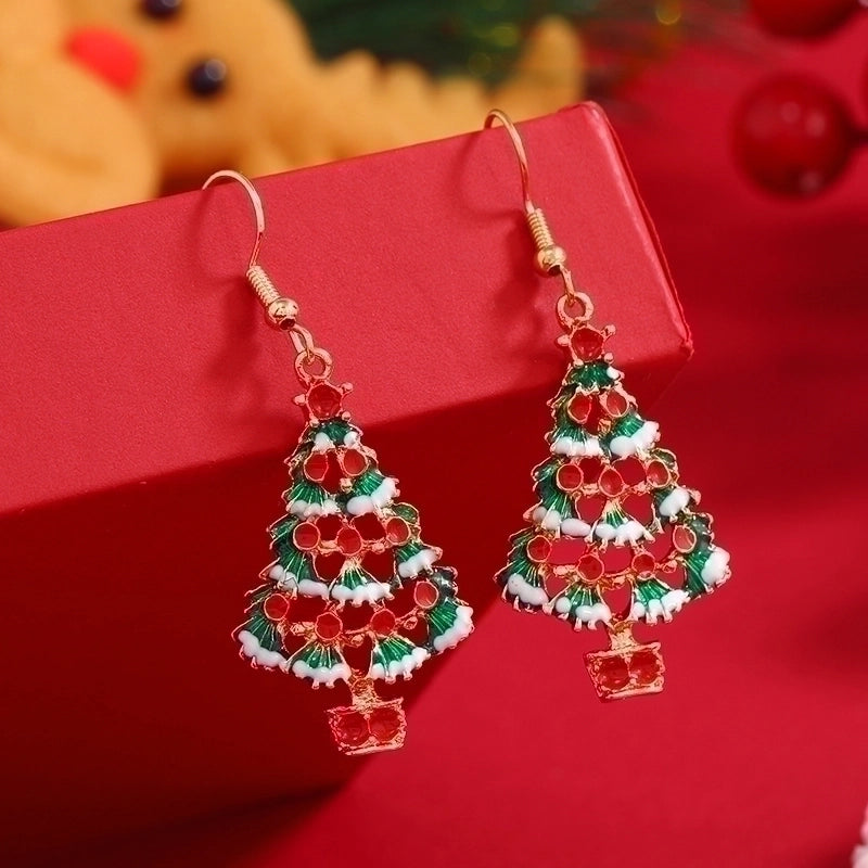 Modern Style Christmas Tree Alloy Christmas Women’s Drop Earrings