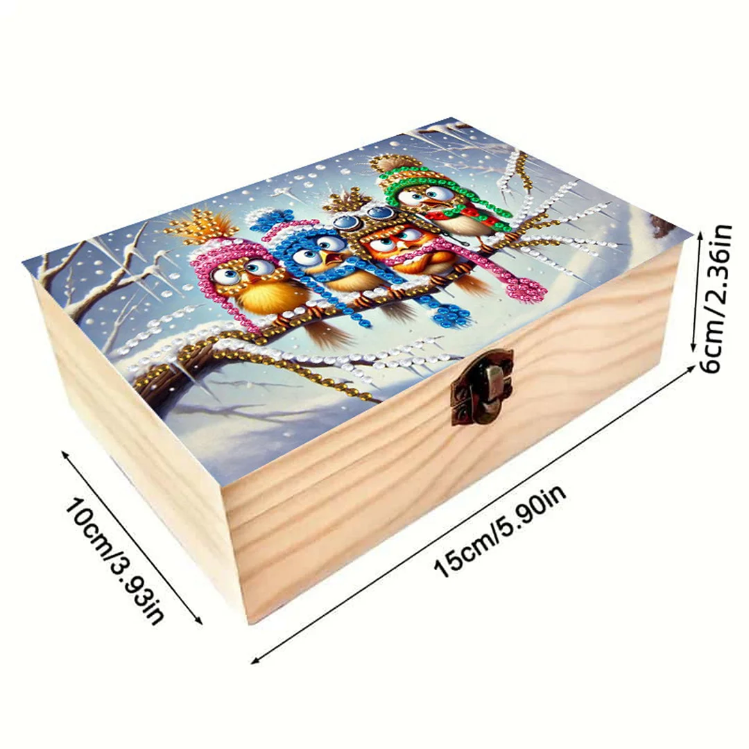 Bird DIY Wooden 5D Diamond Art Diamond Art Storage Box for Adults Gifts Desktop