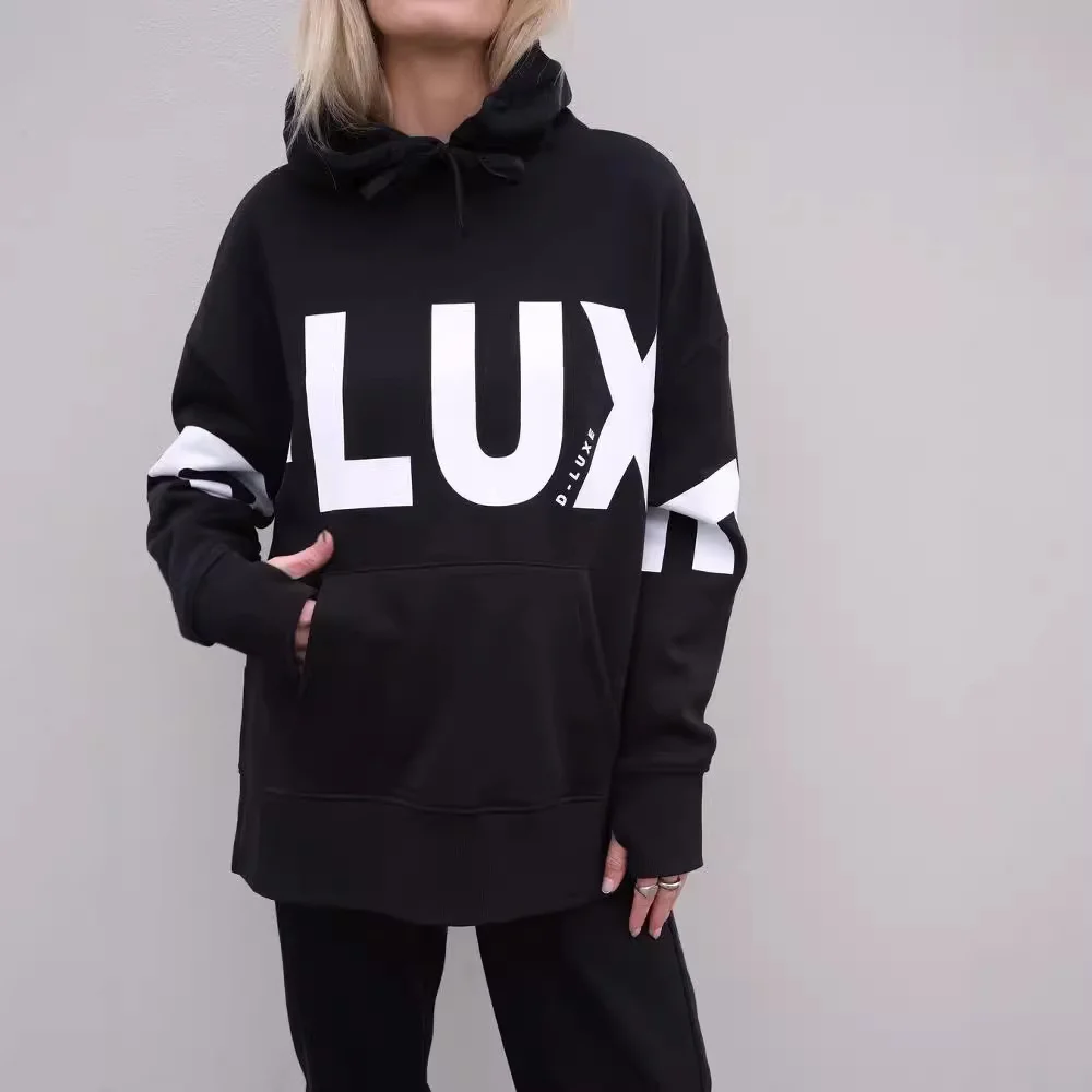 Nigikala Nigikala New Casual Fashion Letter Printing Hooded Long-Sleeved Edswoman