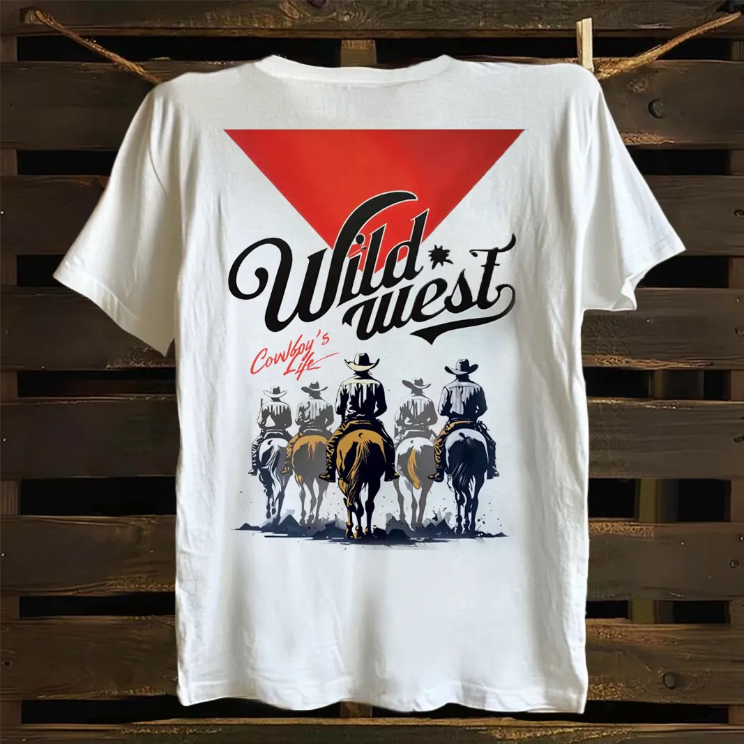 Wild West Cowboy Graphic Print T-shirt