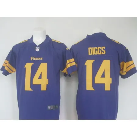 Men's  Vikings #14 Stefon Diggs Purple Limited Rush Stitched NFL Jersey