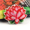 Full Bead Embroidery Keychain Lotus Flower Printed Craft Gifts(6x7cm)