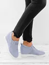 Women Faux Suede Wedge heel Sneakers Slip on Breathable Shoes
