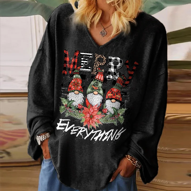 Merry Everything Printed Casual Women's T-shirt