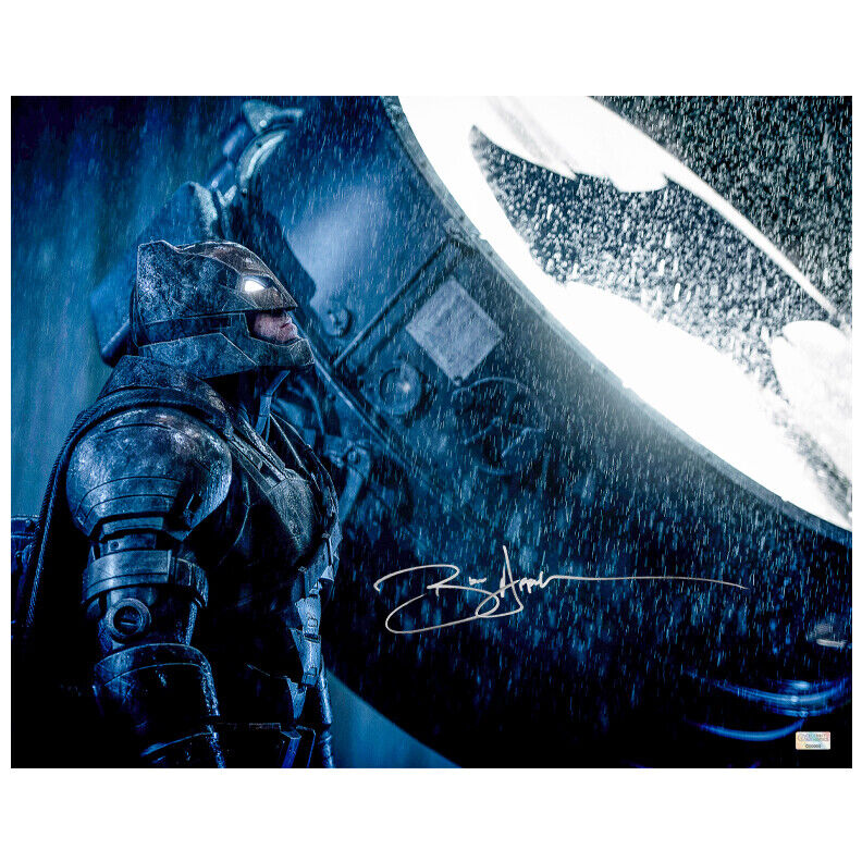 Ben Affleck Autographed Batman v Superman Dawn of Justice Bat Signal 16x20 Photo Poster painting