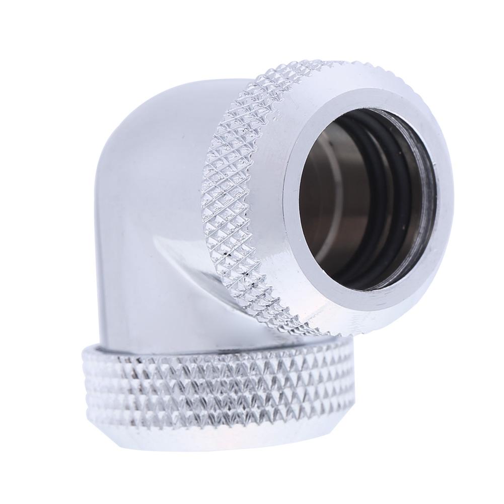 

14mm OD G1/4 Inner Thread 90 Degree Tube Connector for PC Water Cooling, Silver, 501 Original