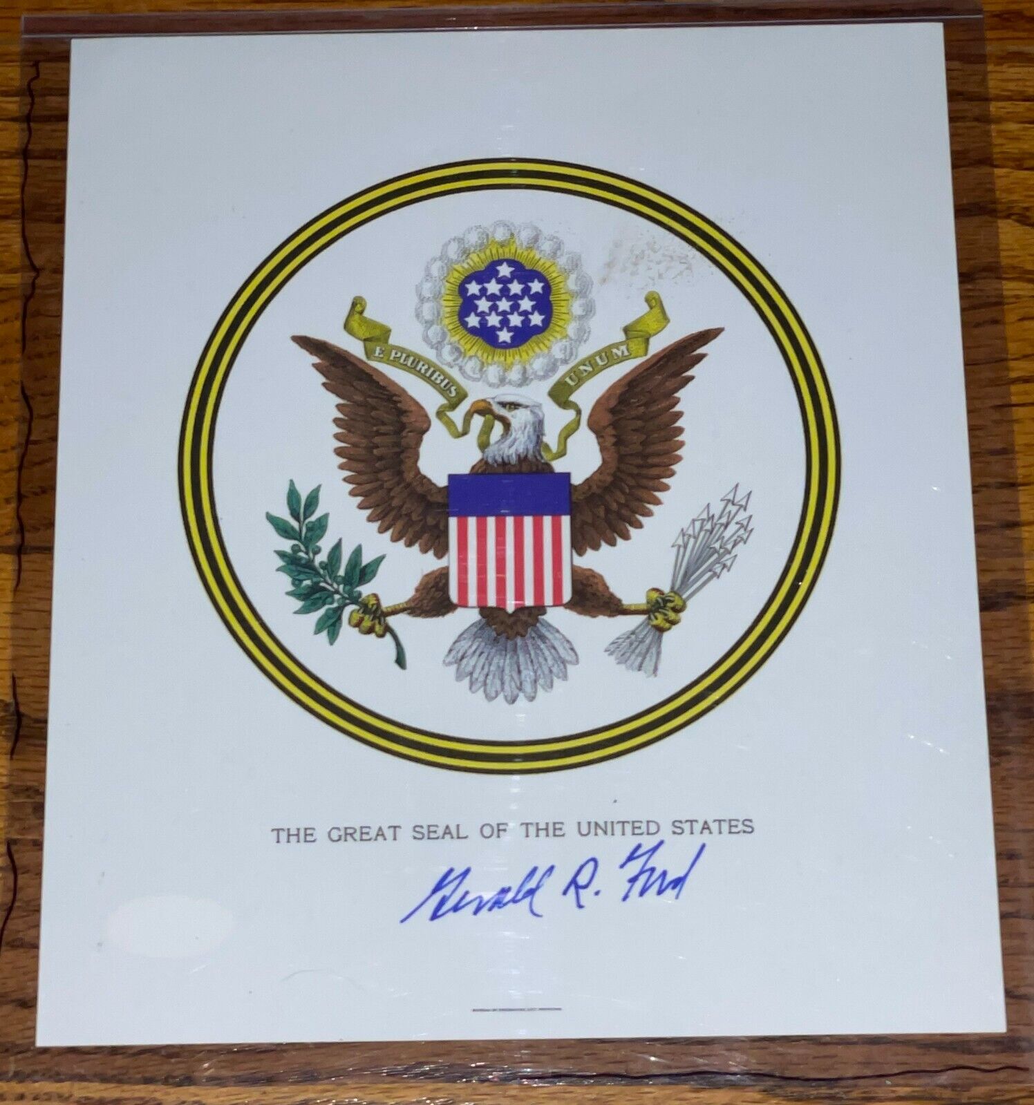 Gerald R Ford in US President #38 signed 7x9 Photo Poster painting autographed JSA COA