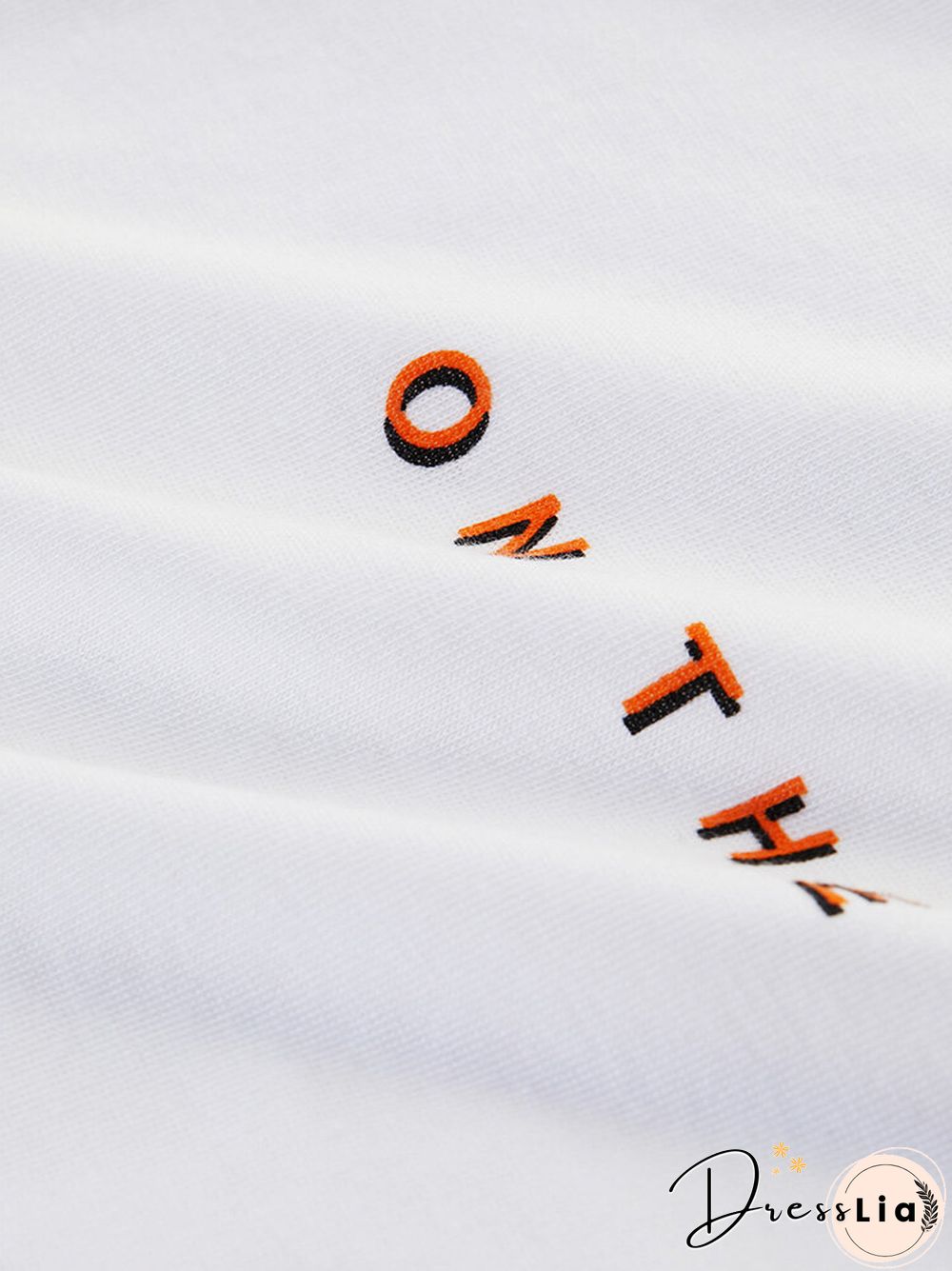 Letters Print O-neck Short Sleeve Casual Crop Top for Women