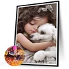 >SALE<5D DIY Full Round Drill Diamond Painting Big Eye Cute Girl Home Decor 30x40cm