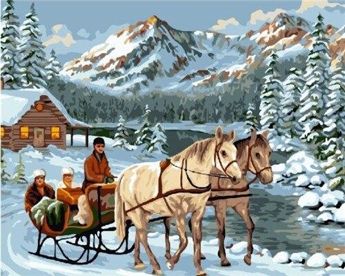 

Cart Horses – Paint By Numbers - 40*50CM, 501 Original