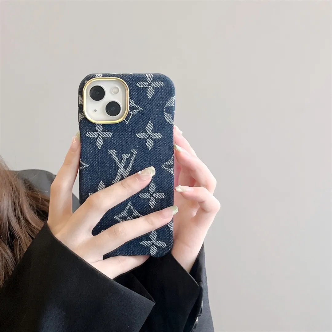 LV Monogram Denim Jacquard Fabric Apple iPhone Case