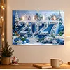 2027 Kit de calendrier mural de peinture en diamant bricol&eacute; &agrave; bougies &agrave; glace pour toi de perceuse partielle sp&eacute;ciale et de type &laquo; kit de calendrier pendu &agrave; bascule pour adultes &raquo; pour d&eacute;butants : d&eacute;coration de bureau &agrave; domicile
