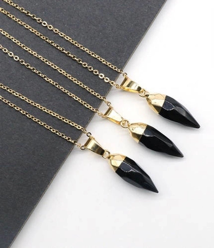 Minimalist Chili Natural Stone Polishing Pendant Necklace