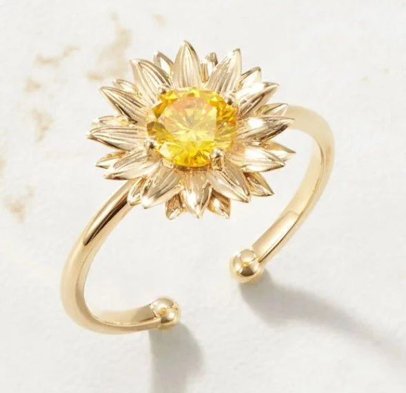 Adjustable Sunflower Rings