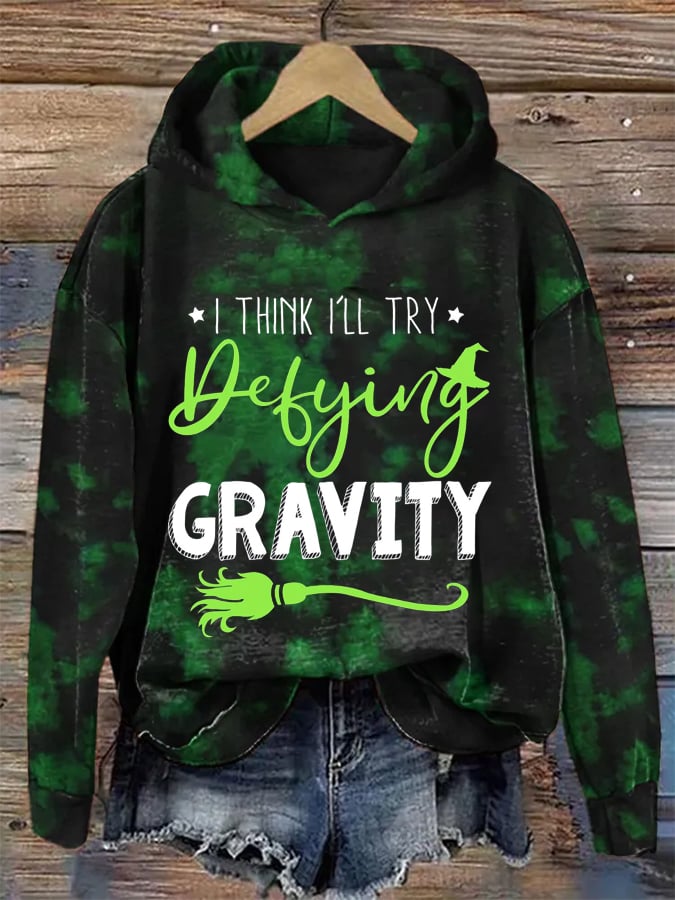 Womens Wear Defying Gravity Wicked The Musical Print Hooded Sweatshirt