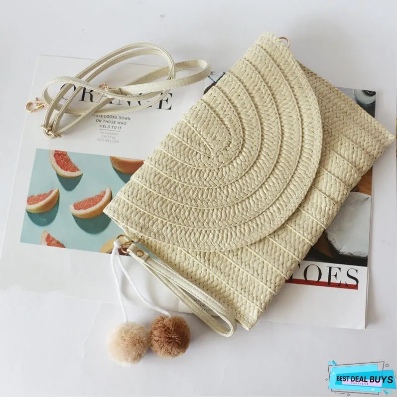 Hand Straw Bag Messenger Beach Bag
