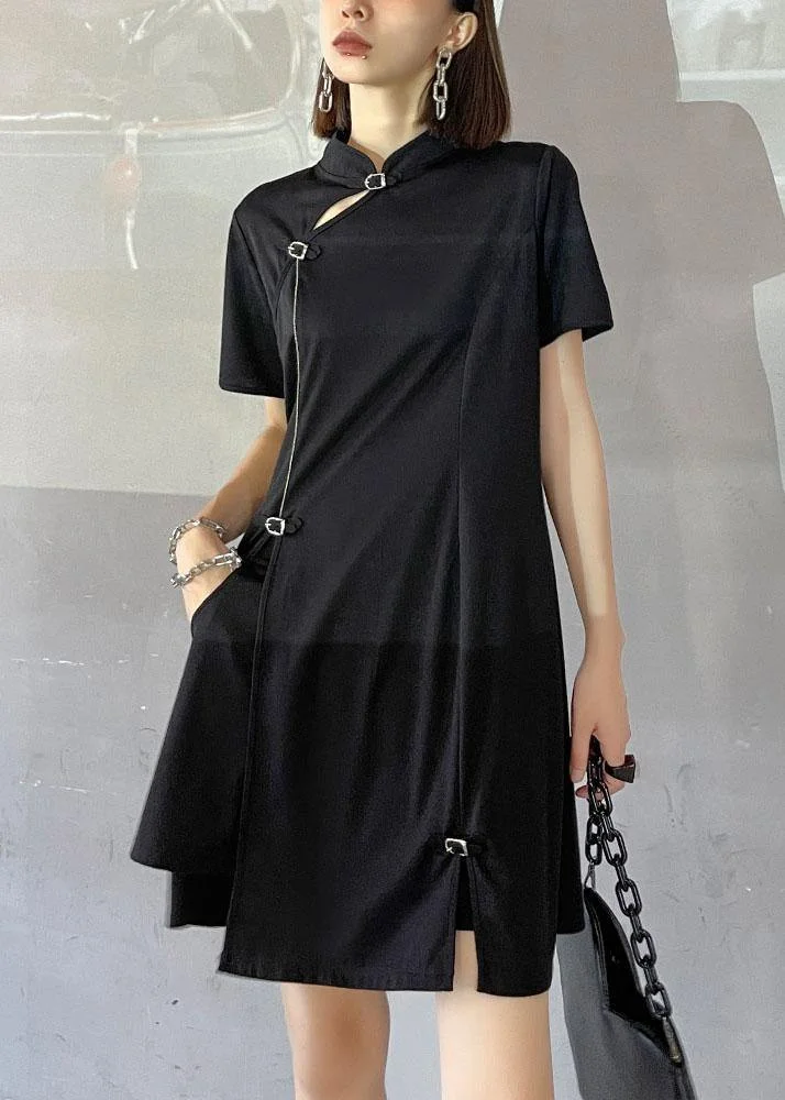 New Summer black Dress + hot pants two piece set