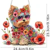 Yorkshire Terrier Mohnblumen - 5d DIY Handwerk Anh&auml;nger